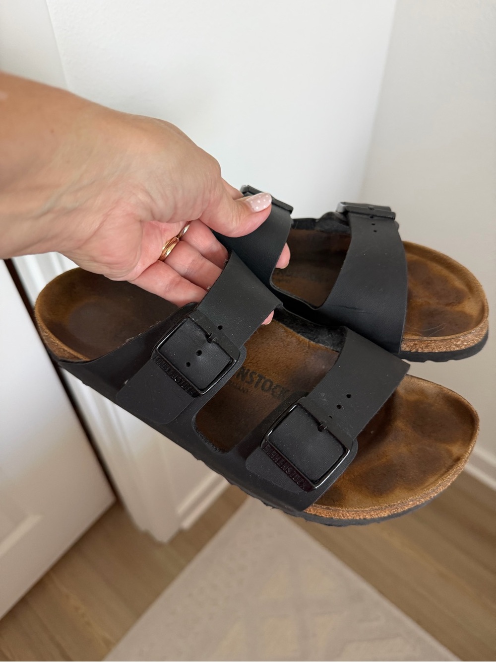 Birkenstock Black Two-Strap Arizona Sandals